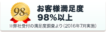 お客様満足度98%以上